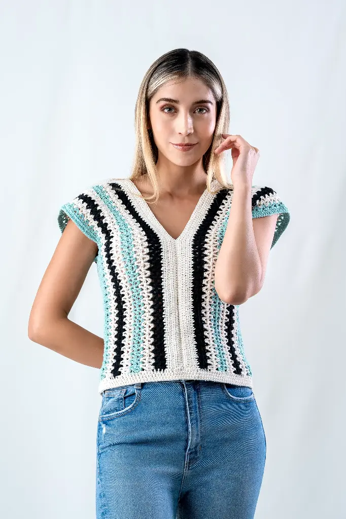 Blusa Tejida Manga Corta