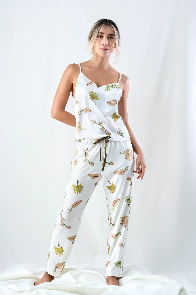 Pijama Conjunto Blusa + Pantalón Cuerda Latte