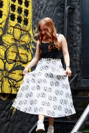 Falda plisada midi 