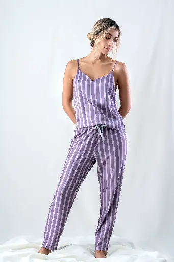 Pijama Conjunto Blusa + Pantalón Cuerda Líneas