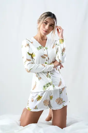 Pijama Conjunto Manga Larga + Short Latte