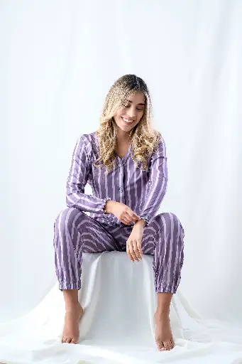 Pijama Conjunto Manga Larga & Pantalón Líneas