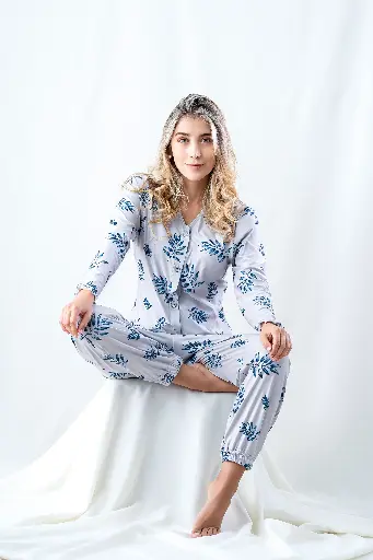 Pijama Conjunto Manga Larga & Pantalón Bleu